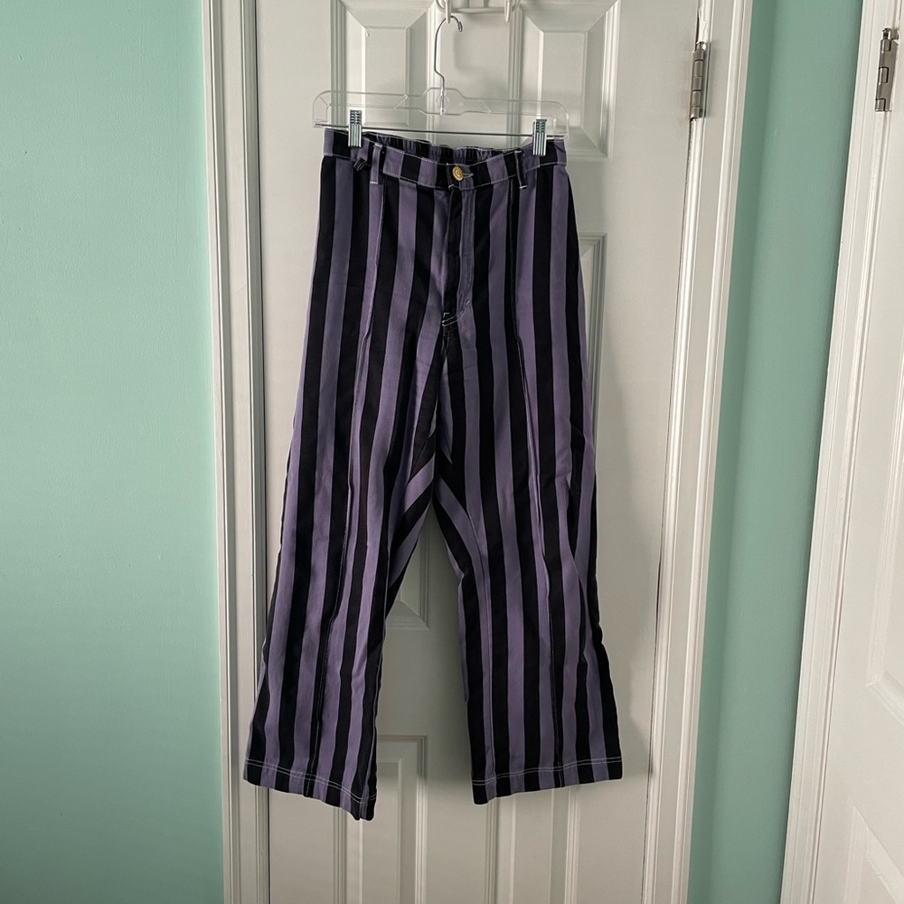 Big Bud press, western pants in faded grape and black stripe